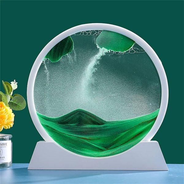 Moving Sand Art 6 Inches Sandscape Painting – Sand Clock – Hourglass Sand Timer – 3d Moving Sand Mountain With Metal Stand