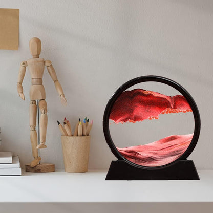 Moving Sand Art 6 Inches Sandscape Painting – Sand Clock – Hourglass Sand Timer – 3d Moving Sand Mountain With Metal Stand