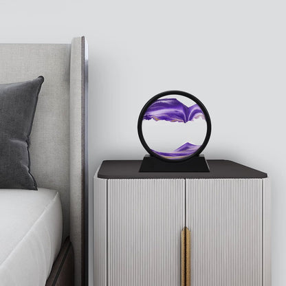 Moving Sand Art 6 Inches Sandscape Painting – Sand Clock – Hourglass Sand Timer – 3d Moving Sand Mountain With Metal Stand