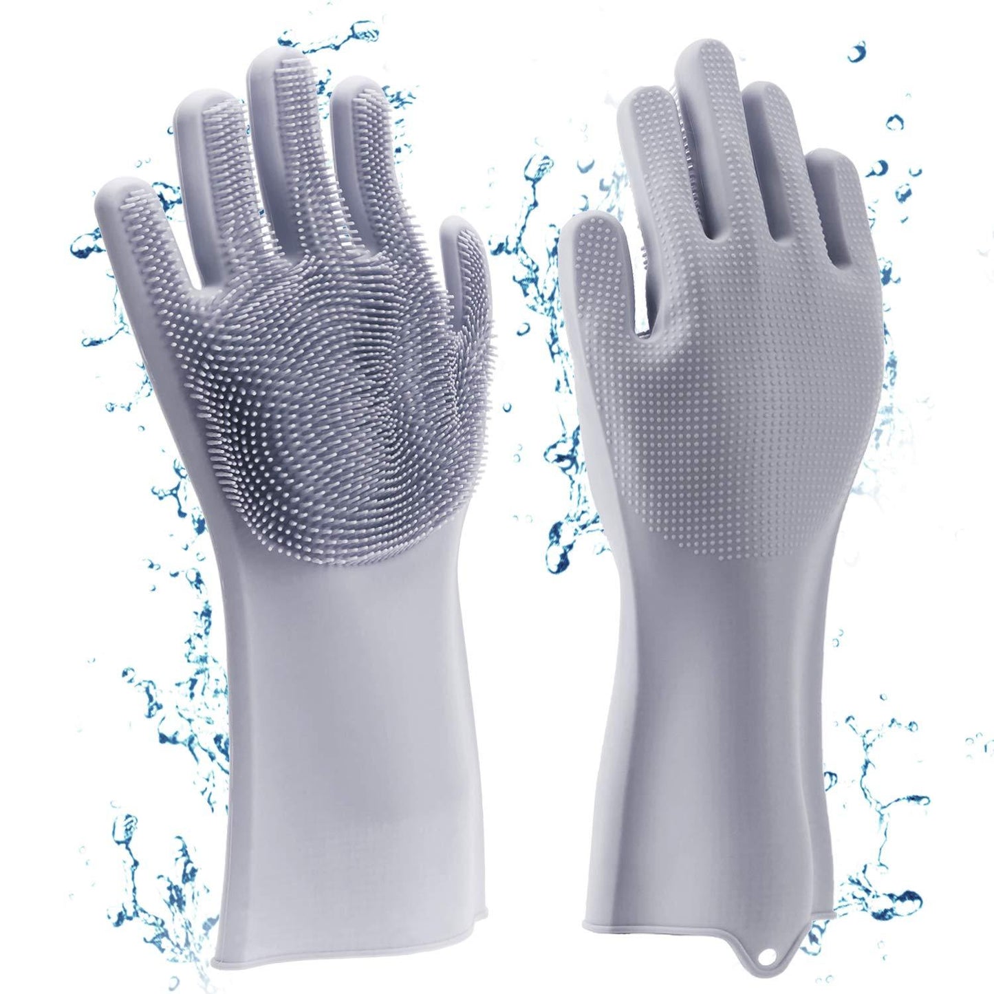 Kitchen Magic Silicone Dishwashing Gloves Cleaning Scrub Sponge Scrubbing