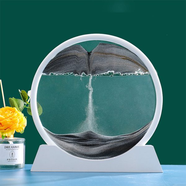 Moving Sand Art 6 Inches Sandscape Painting – Sand Clock – Hourglass Sand Timer – 3d Moving Sand Mountain With Metal Stand