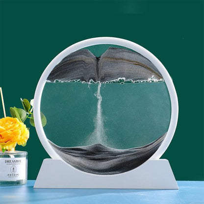 Moving Sand Art 6 Inches Sandscape Painting – Sand Clock – Hourglass Sand Timer – 3d Moving Sand Mountain With Metal Stand